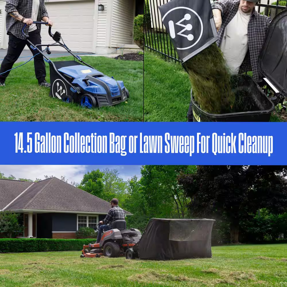 16 In. 15 Amp Corded Electric Dethatcher and Aerator with 14.5 Gal. Collection Bag