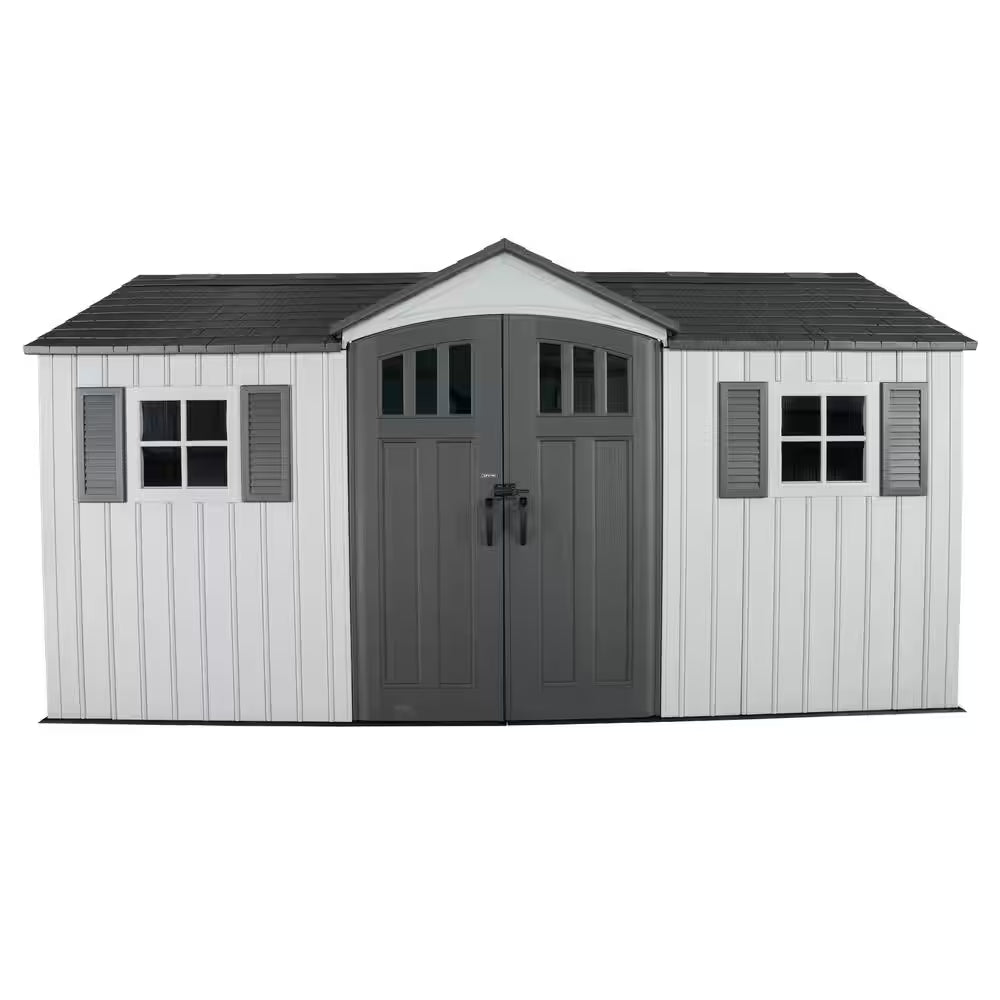 15 Ft. W X 8 Ft. D Resin Outdoor Storage Shed with Double Door (120 Sq. Ft.)