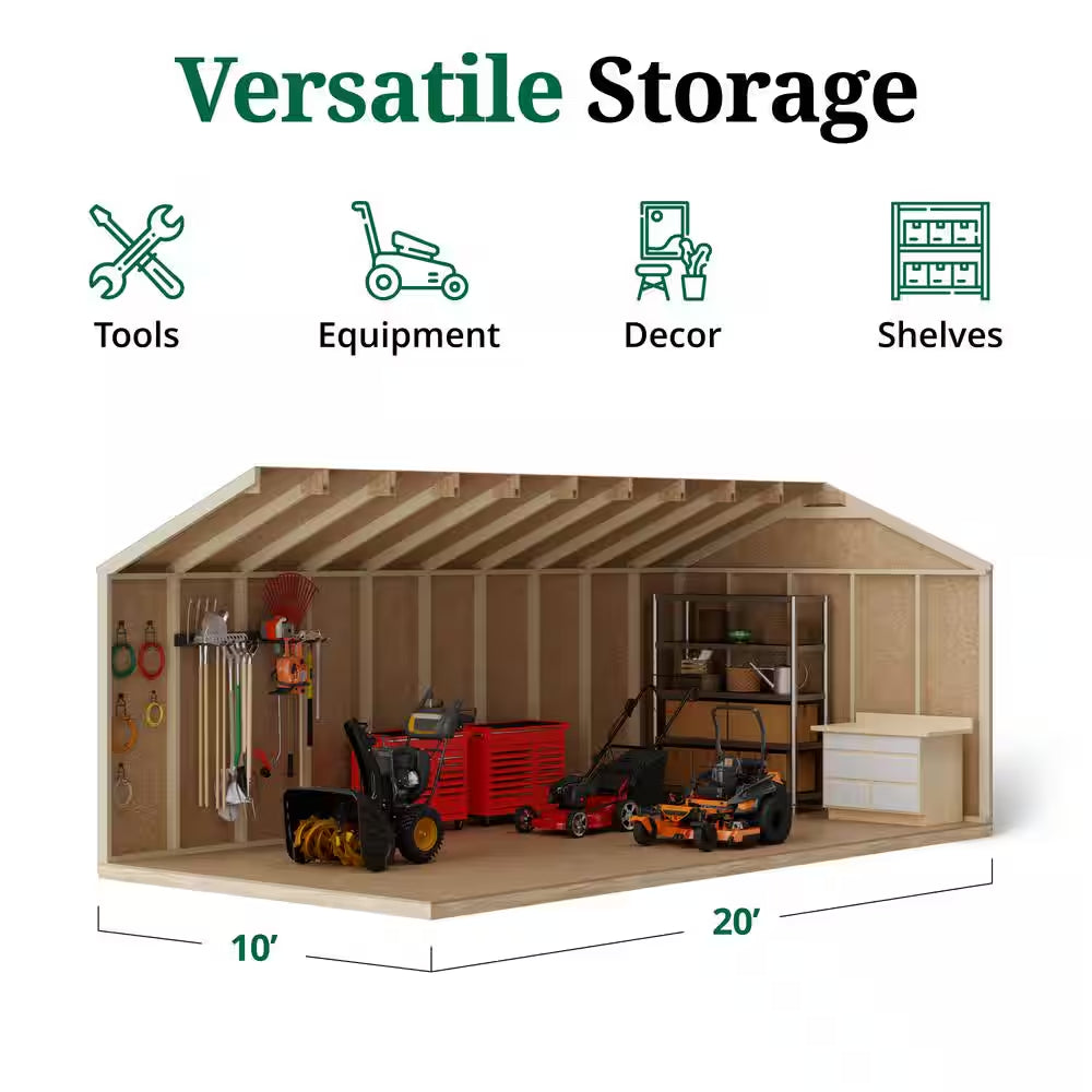 Value Gable 10 Ft. X 20 Ft. Outdoor Wood Storage Shed Precut Kit (200 Sq. Ft.)