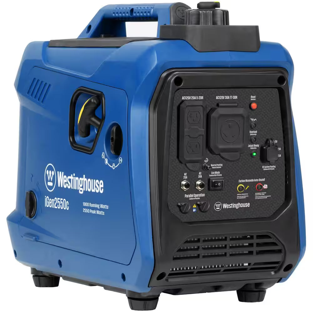2,550 Watt Dual Fuel Gas and Propane Powered Portable Inverter Generator with Recoil Start