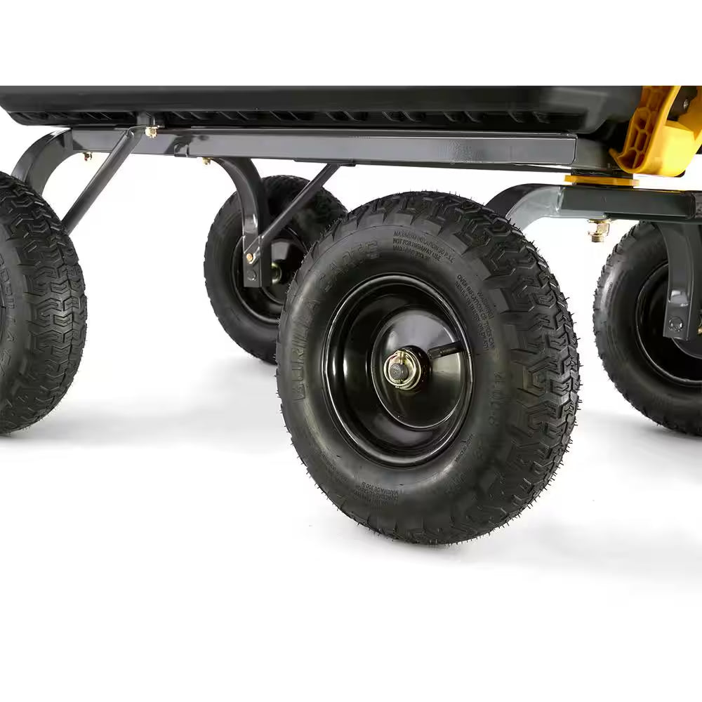 7 Cu. Ft. Heavy Duty Plastic Dump Garden Cart, 1200 Lbs. Capacity, Pull/Tow Handle Design