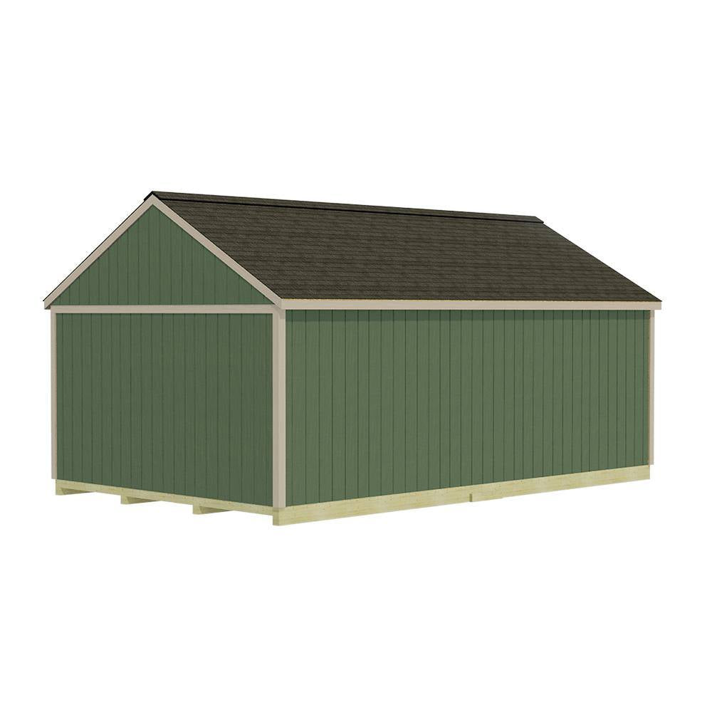 Shedquarters 12 Ft. X 20 Ft. Wood Shed Kit with Barn Doors, Extra Walk-In Door and Fortressfloor (240 Sq. Ft.)