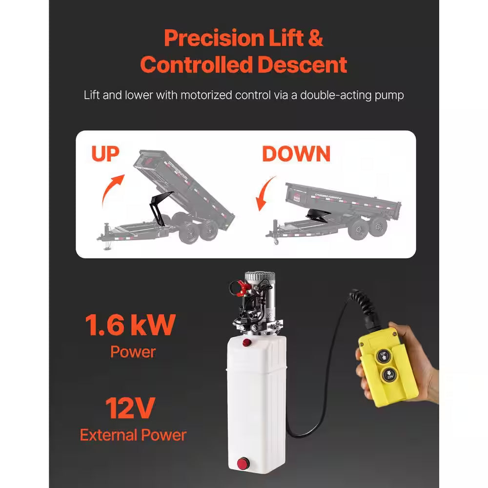 Hydraulic Dump Lift Kit, 22,000 Lb. /10 T Dump Trailer Hydraulic Scissor Hoist Kit Standard Kit, Hydraulic Dump Bed Kit