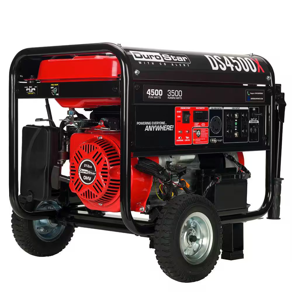 4,500-Watt/3,500-Watt 210Cc Electric Start Gas Portable Generator with CO Alert
