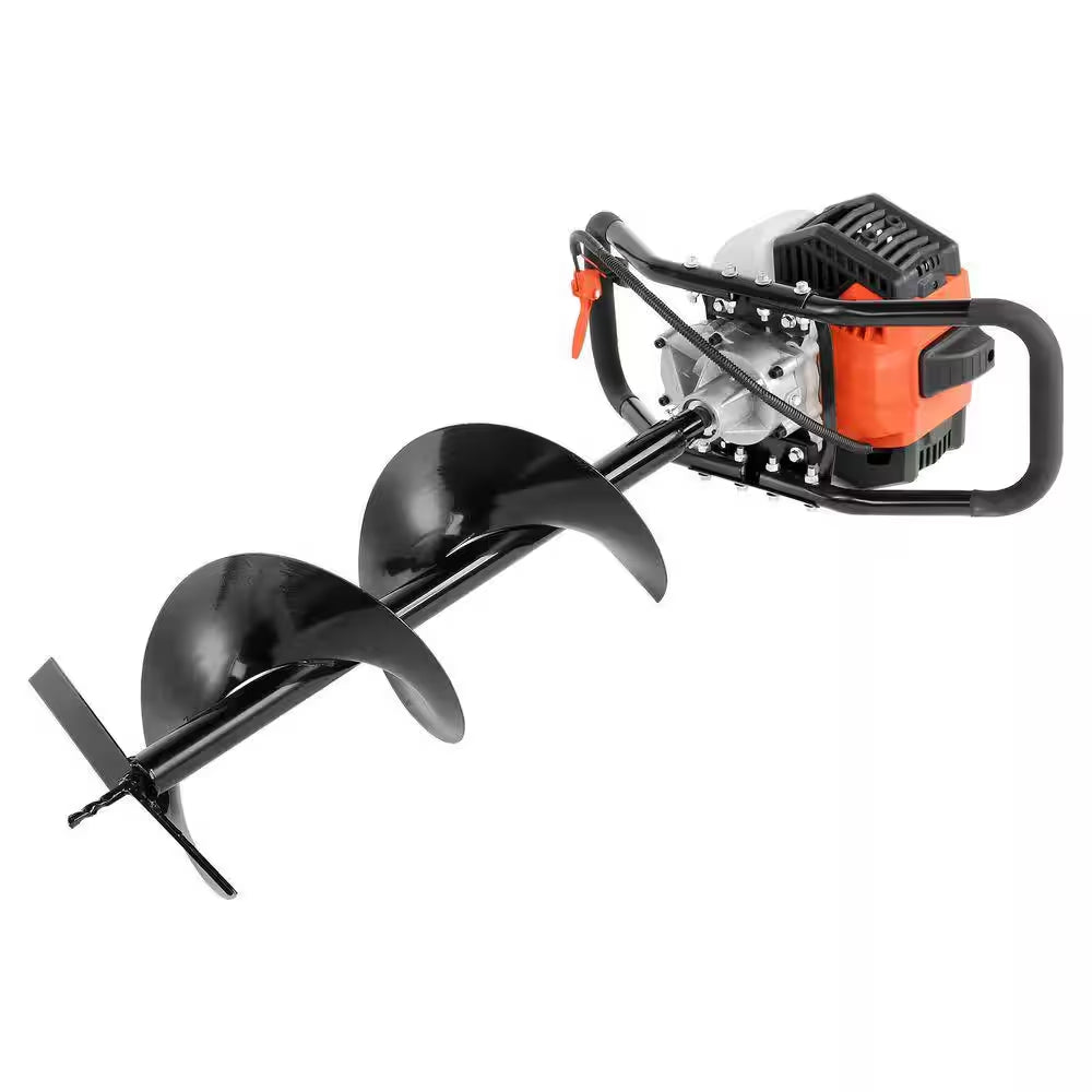 Post Hole Digger, 30 In. Long Alloy Steel Auger 52Cc 1450W Auger Post Hole Digger, Gas Powered Earth Digger