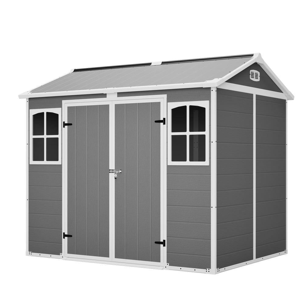 8X6 Ft Plastic Utility Shed with Lockable Door, Ventilation , Waterproof Design for Garden,Coverage Area- 46 Sq.Ft