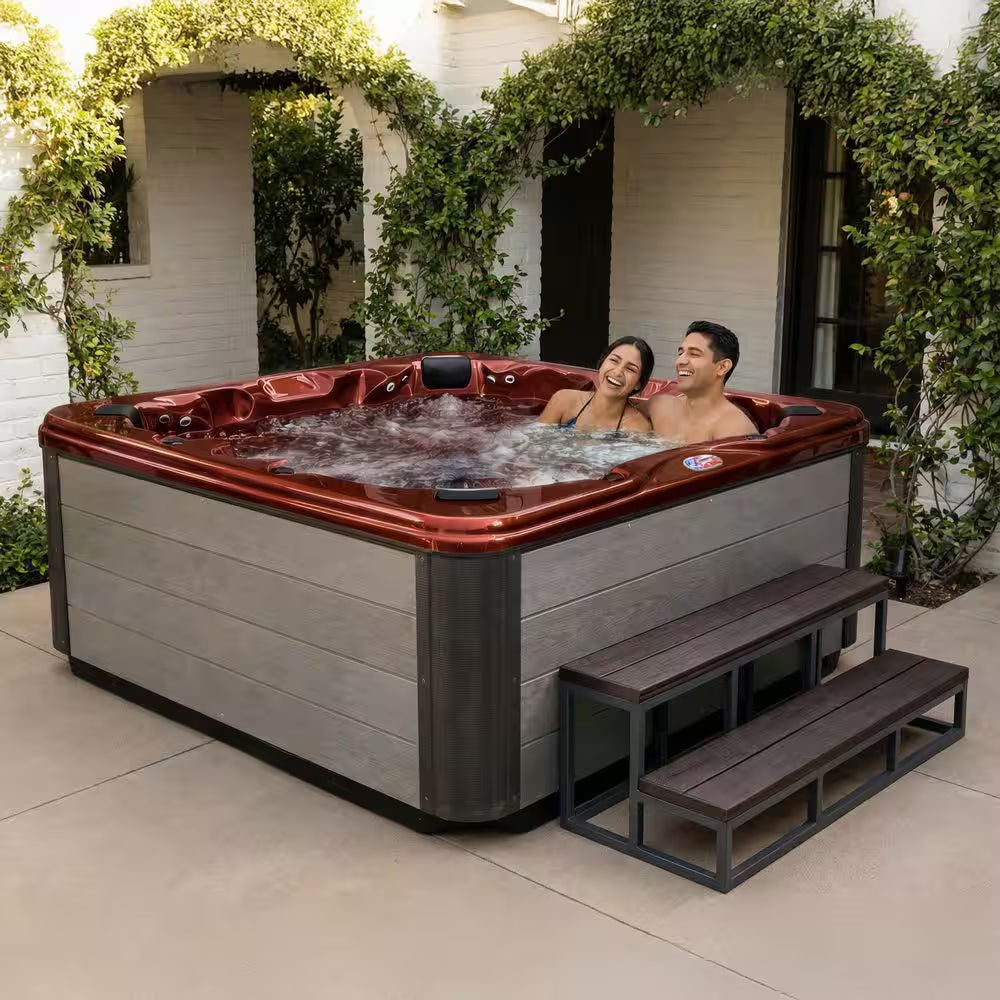 7-Person 45-Jet Premium Acrylic Bench Spa Standard Hot Tub with Ozonator and Bluetooth Sound System