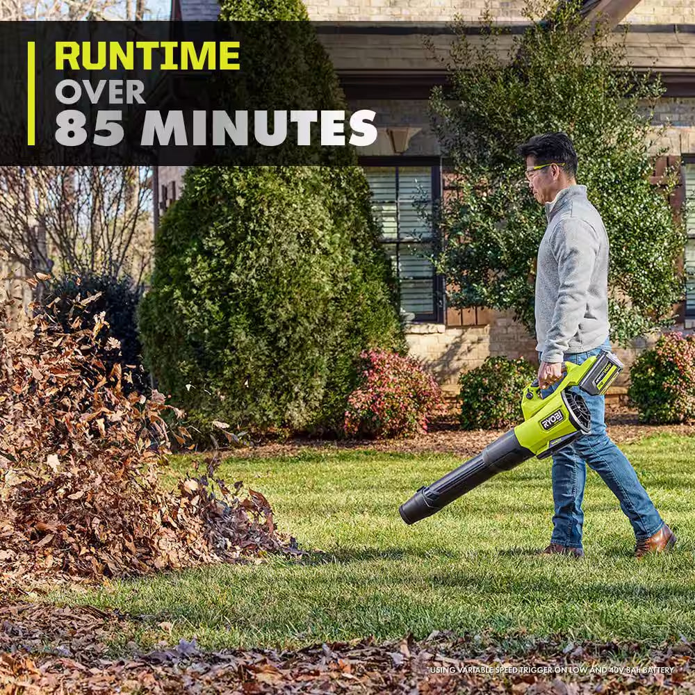 40V HP Brushless Whisper Series 180 MPH 800 CFM Cordless Battery Leaf Blower with 8.0 Ah Battery and Charger