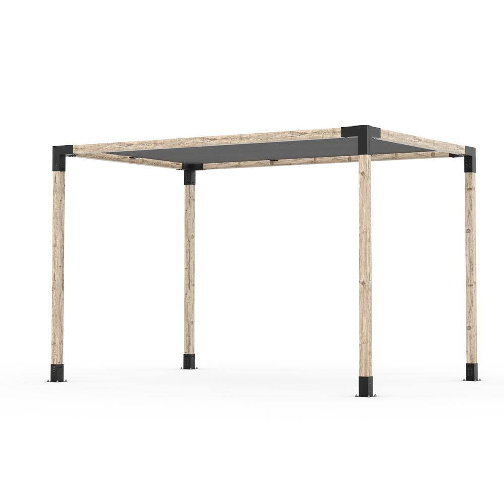 8 Ft. X 12 Ft. Pergola Kit with Graphite Shade Sail, for 4X4 Wood