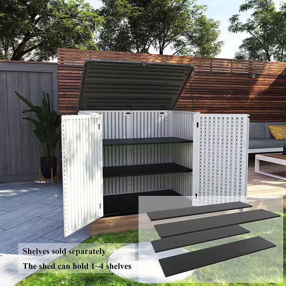 4 Ft. 5 In.W X2 Ft. 10.3 In.D X3 Ft. 11 In.H Large Plastic Resin Outdoor Storage Cabinet Shed,Coverage Area 12.67 Sq.Ft.