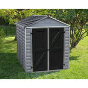 Skylight 6 Ft. W X 8 Ft. D Resin Plastic Outdoor Garden Storage Shed with Floor (45.2 Sq. Ft.) in Dark Gray Deco