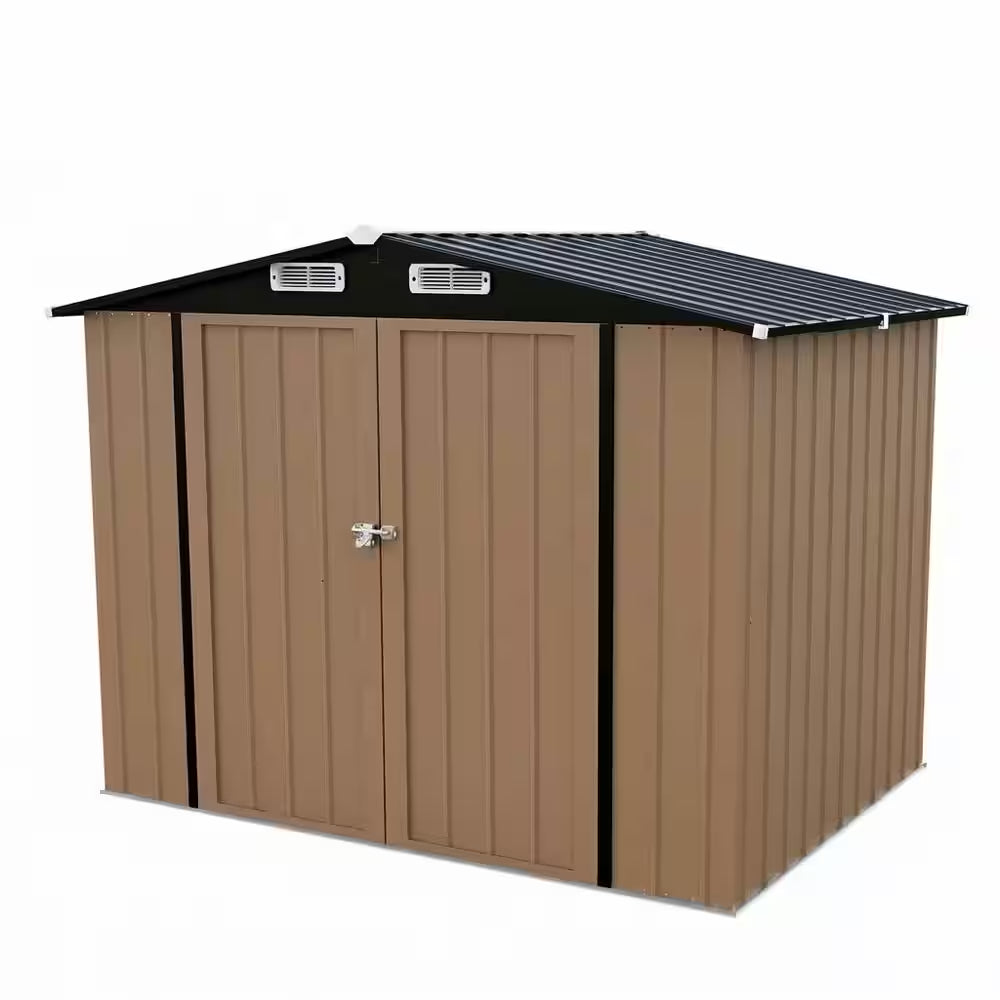 8 Ft. W X 6 Ft. D Metal Outdoor Storage Shed with Durable Double Doors (47 Sq Ft.)