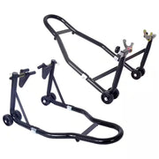 1000 Lbs Black Motorcycle Front & Rear Wheel Lift Stand, Adjustable Paddock Stands for Sport Bike Maintenance