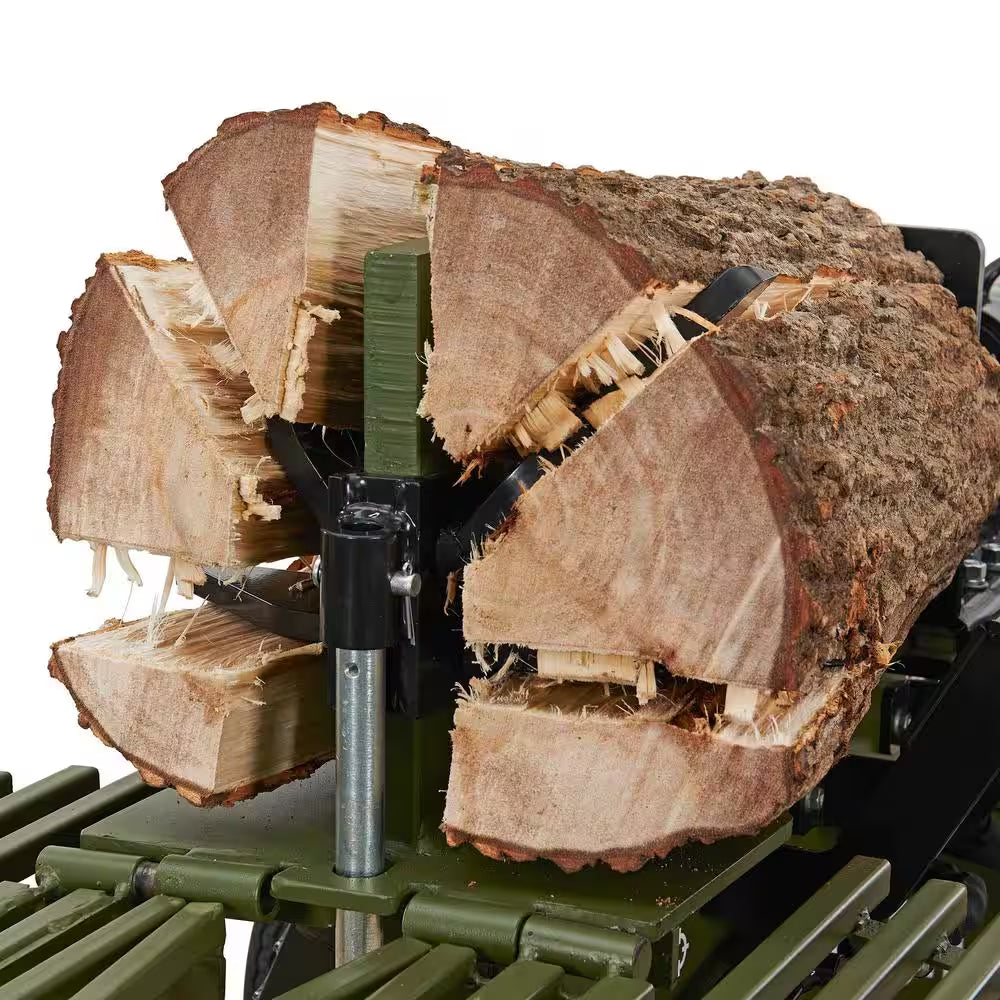 H6135FB 35-Ton 306Cc Gas 2/4/6 Way Full Beam Log Splitter with Hydraulic Log Lift