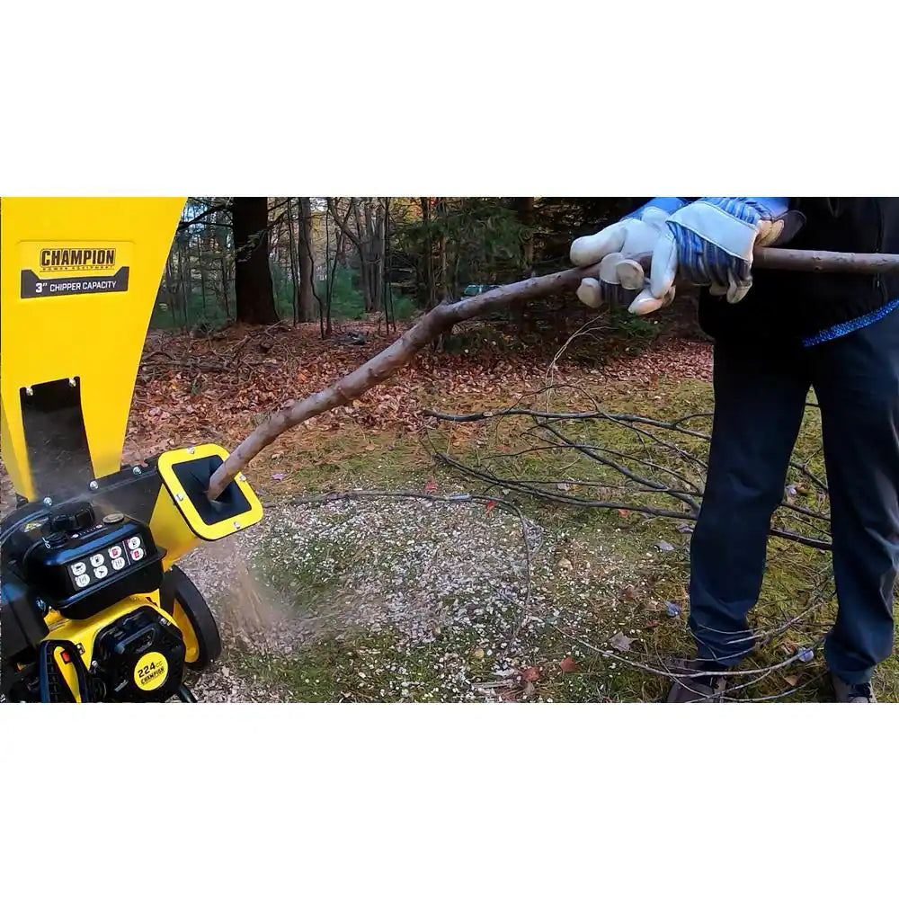 3 In. Dia 224 Cc 2-In-1 Upright Gas Powered Wood Chipper Shredder