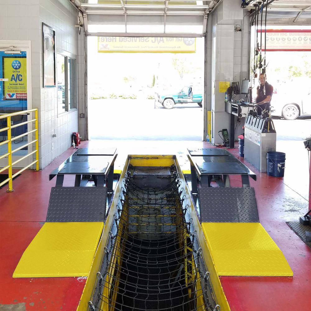 P-9000LT Pit-Style Low-Rise Scissor Car Lift 9000 Lbs. Capacity - Open-Center with 220V Power Unit Included