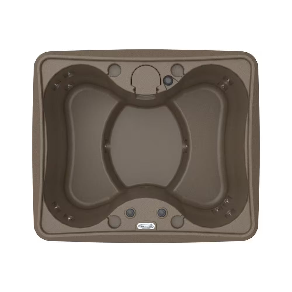 Select 150 4-Person Plug and Play Hot Tub with 12 Stainless Jets and LED Waterfall in Brownstone