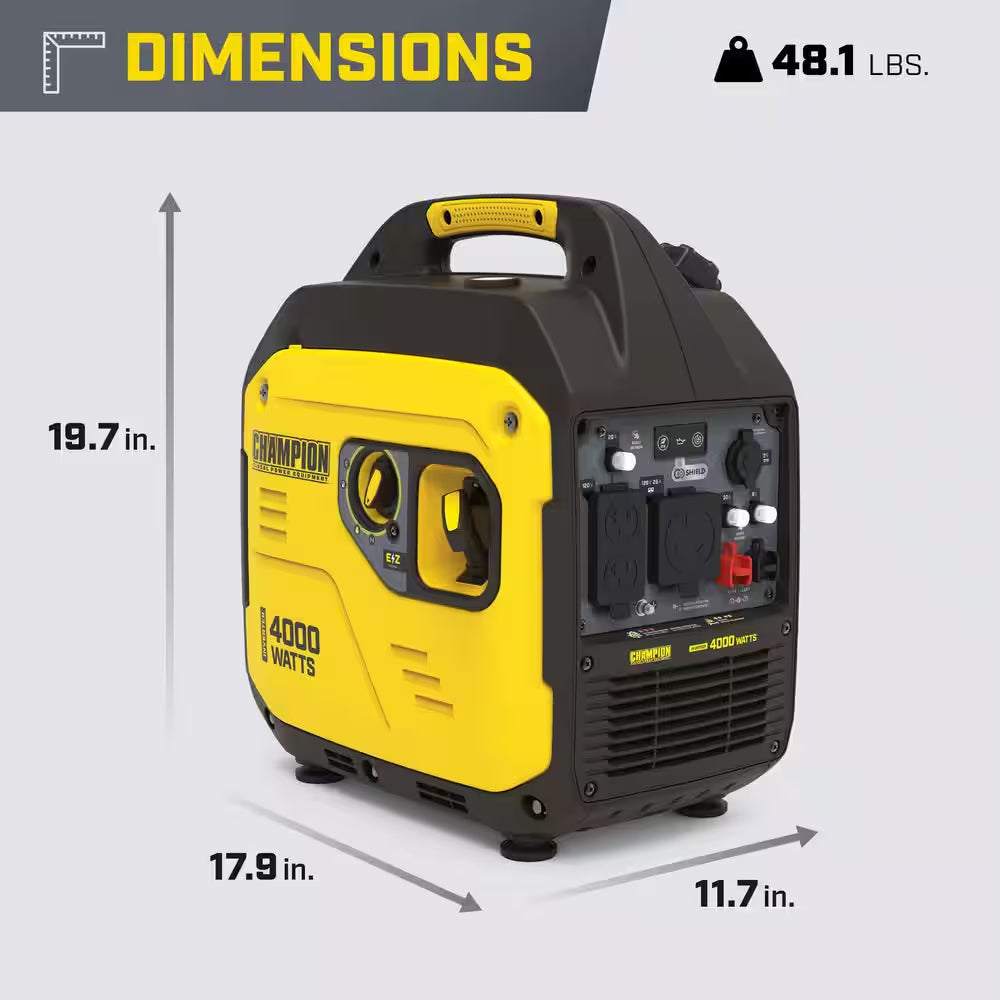 4000/3000-Watt Recoil Start Gas Inverter Generator and Free 3-Year Warranty