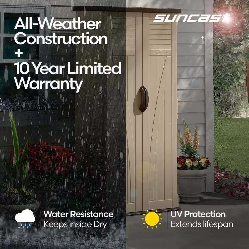 2 Ft. 8.25 In. X 2 Ft. 1.5 in X 6 Ft. Resin Vertical Storage Shed
