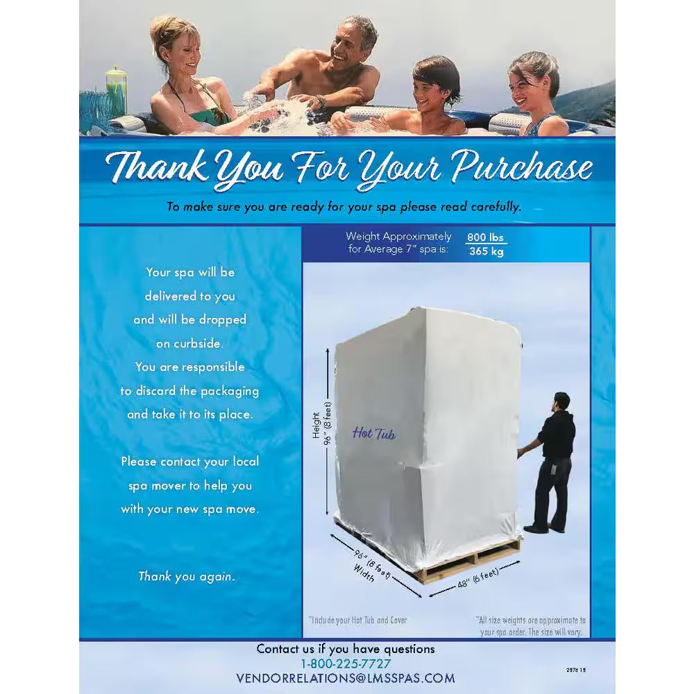 7-Person 45-Jet Premium Acrylic Bench Spa Standard Hot Tub with Ozonator and Bluetooth Sound System