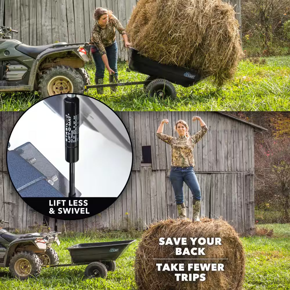 Stockman 15 Cu. Ft. - 17 Cu. Ft. Lift-Assist and Swivel ATV Dump Cart with Ztr-Grade OTR Tires
