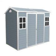 8 Ft. W X 4 Ft. D Gray Resin Outdoor Storage Shed with 2-Windows and Door, Plastic Shed with Floor (32 Sq. Ft.)