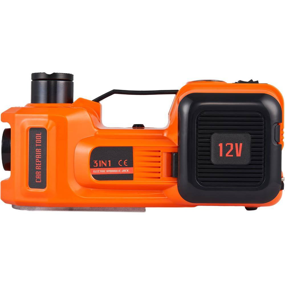 5 Ton Electric Car Jack, 11023Lb Hydraulic Jack with Built-In Inflatable Pump & LED Light for SUV Sedan Truck