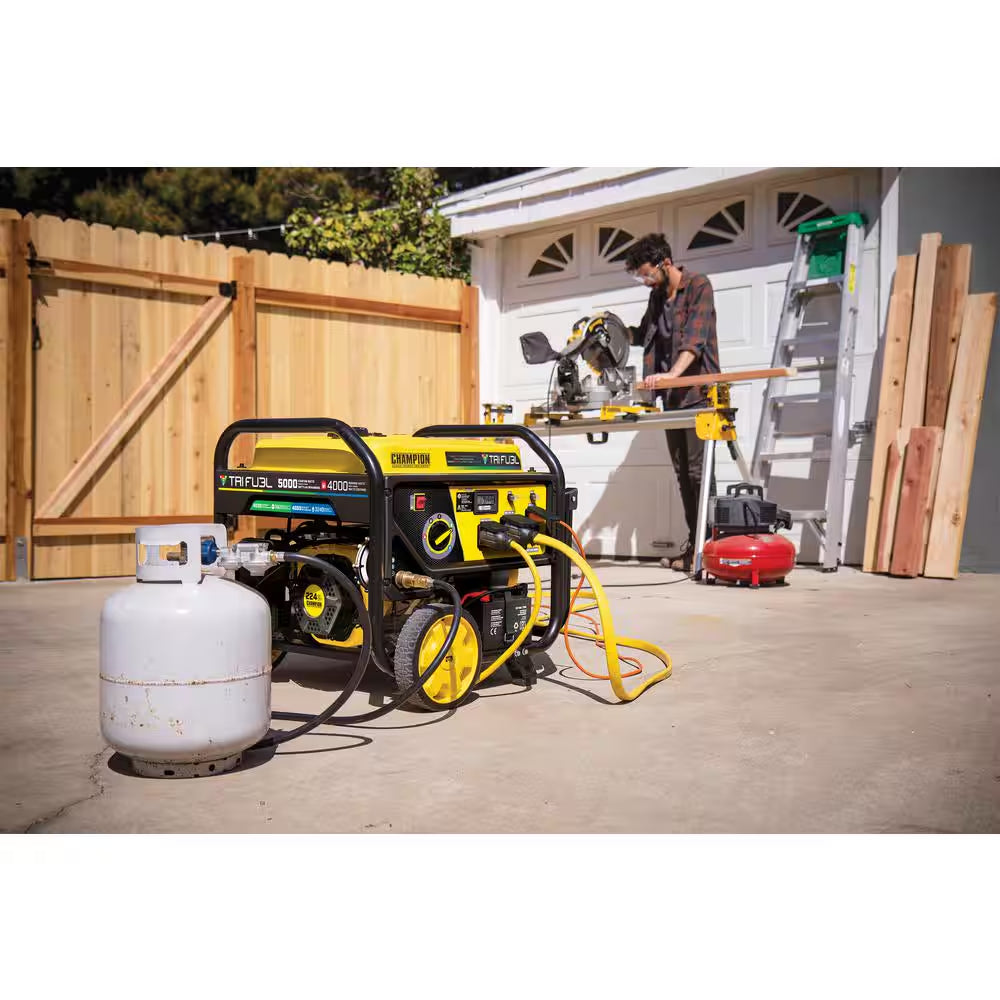 5000/4000-Watt Electric Start Tri Fuel Portable Generator with Free 3-Year Warranty for RV and Home
