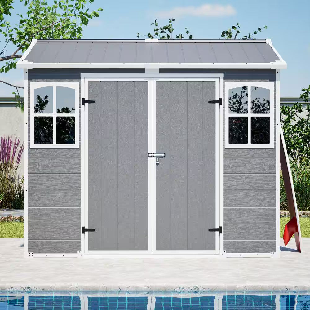8X6 Ft Plastic Utility Shed with Lockable Door, Ventilation , Waterproof Design for Garden,Coverage Area- 46 Sq.Ft
