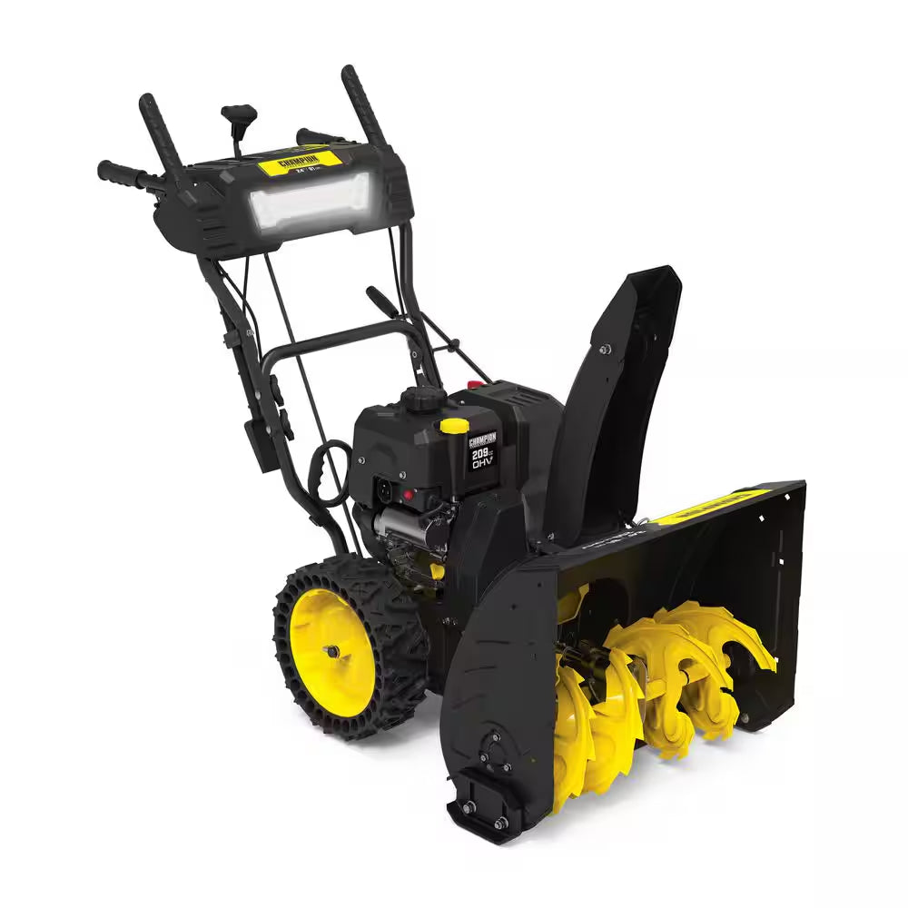 24 In. 209Cc Electric Start 2-Stage Self-Propelled Gas Snow Blower with EZ Turn, LED Headlight and Chute Control