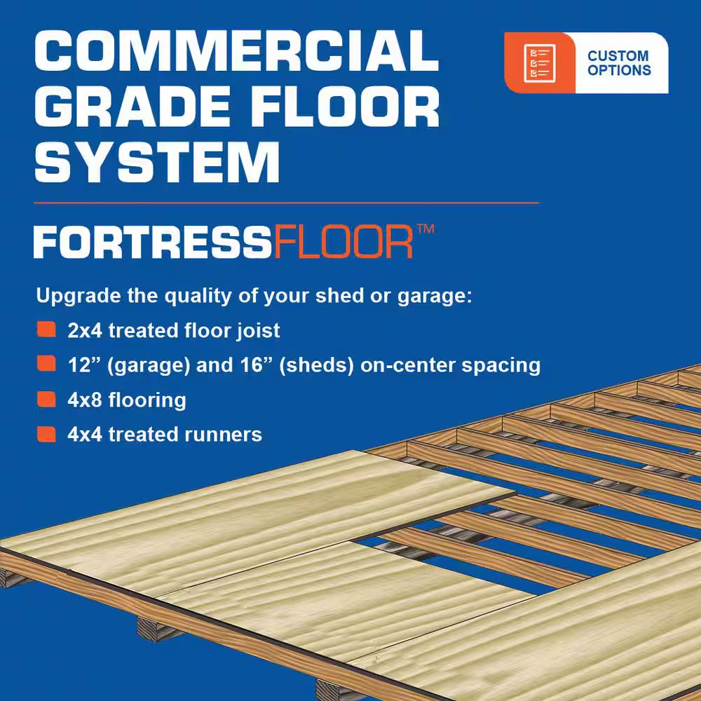 Shedquarters 12 Ft. X 20 Ft. Wood Shed Kit with Sliding Doors and Fortressfloor (240 Sq. Ft.)