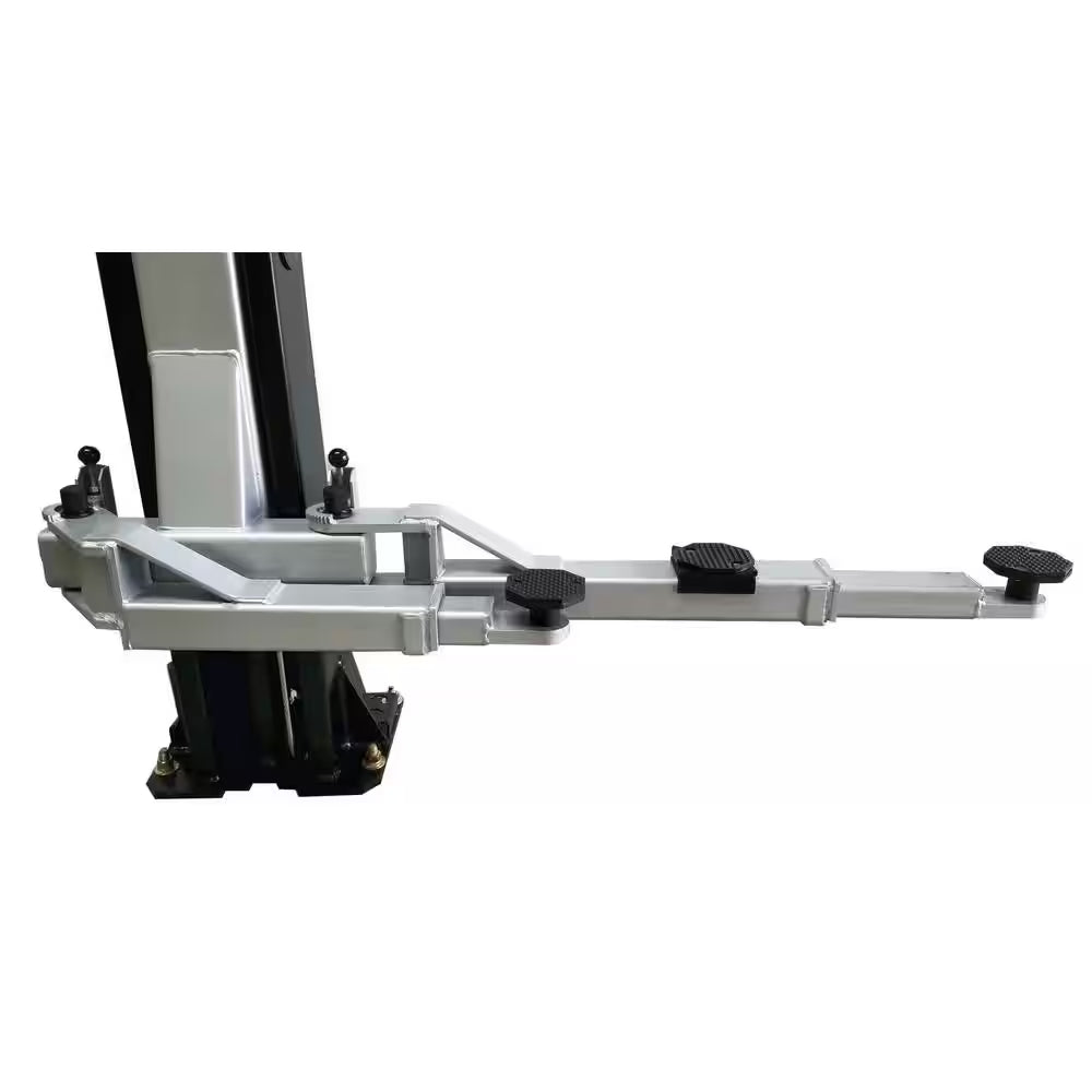 Asymmetric 2 Post Car Lift Clear Floor 9,000 Lbs. Capacity Heavy Duty in Black