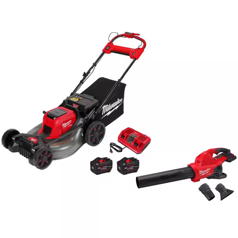 M18 FUEL Brushless Cordless 21 In. Walk behind Dual Battery Self-Propelled Mower W/(2) 12.0Ah FORGE Battery and Charger