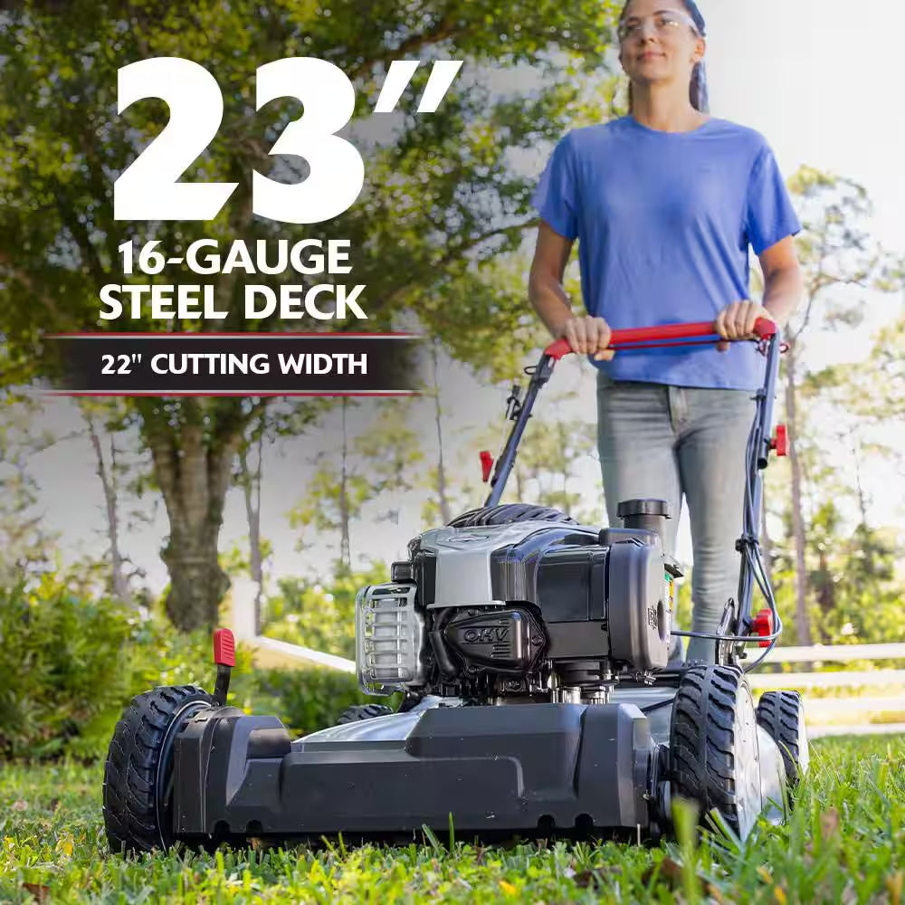 22 In. 140 Cc Briggs & Stratton Walk behind Gas Self-Propelled Lawn Mower with Front Wheel Drive and Bagger