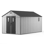 8 Ft. W X 14 Ft. D Resin Outdoor Storage Shed with Floor, Windows, and Vents