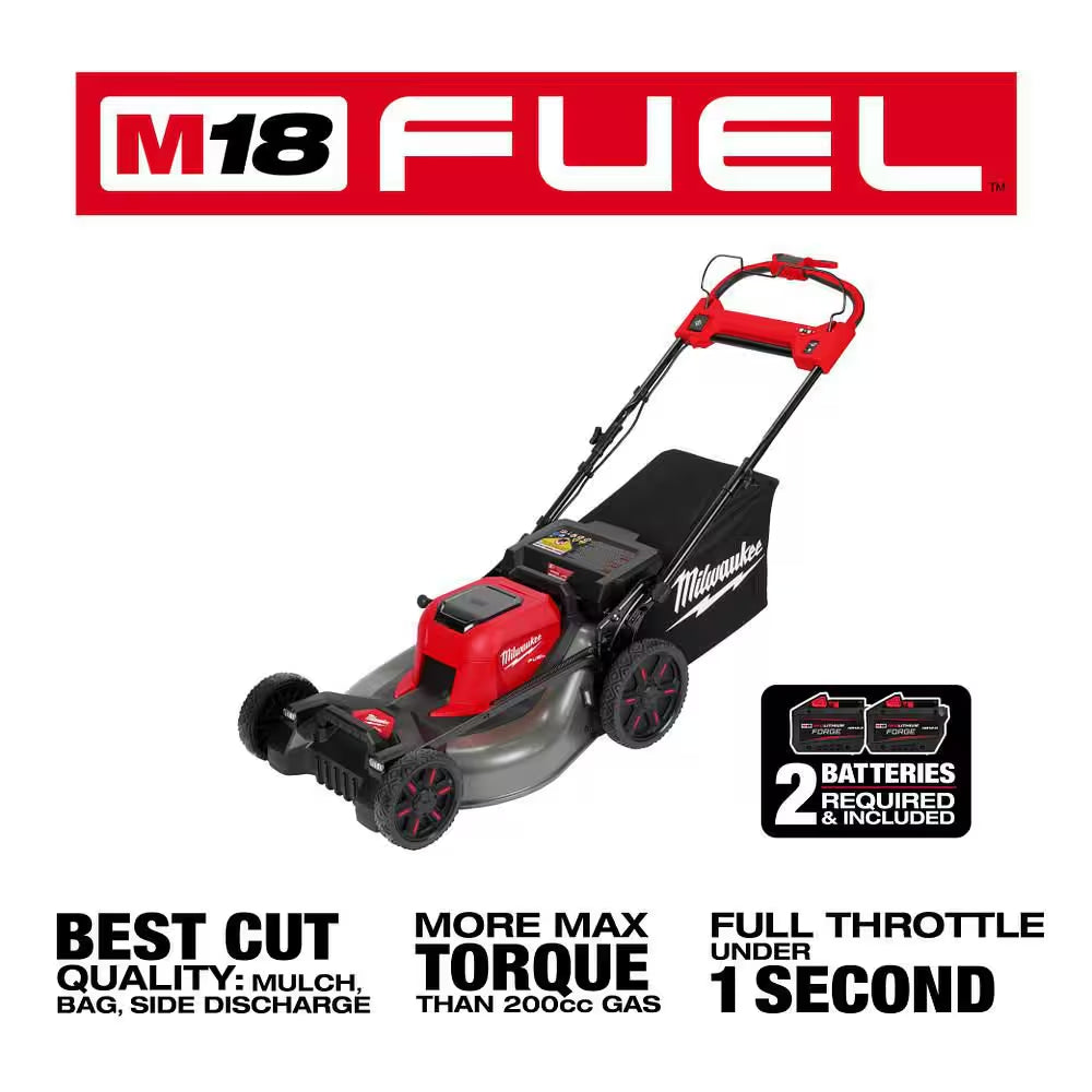 M18 FUEL Brushless Cordless 21 In. Walk behind Dual Battery Self-Propelled Mower W/(2) 12.0Ah FORGE Battery and Charger