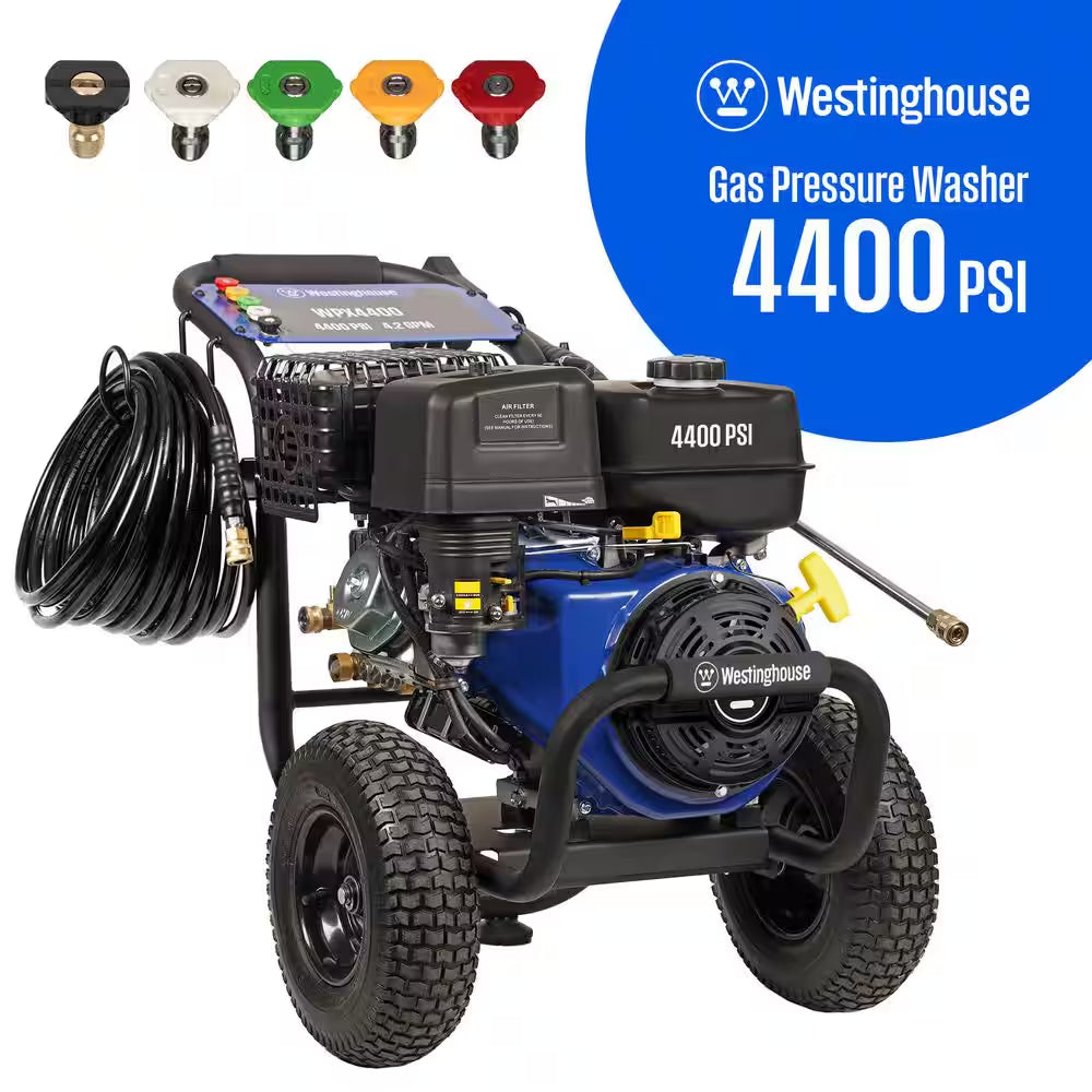 3200 PSI 2.5 GPM Gas Powered Axial Cam Pump Cold Water Pressure Washer with Soap Tank and 5 Quick Connect Tips