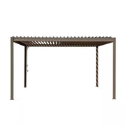 10 Ft. X 13 Ft. Brown Aluminum Metal Louvered Pergola