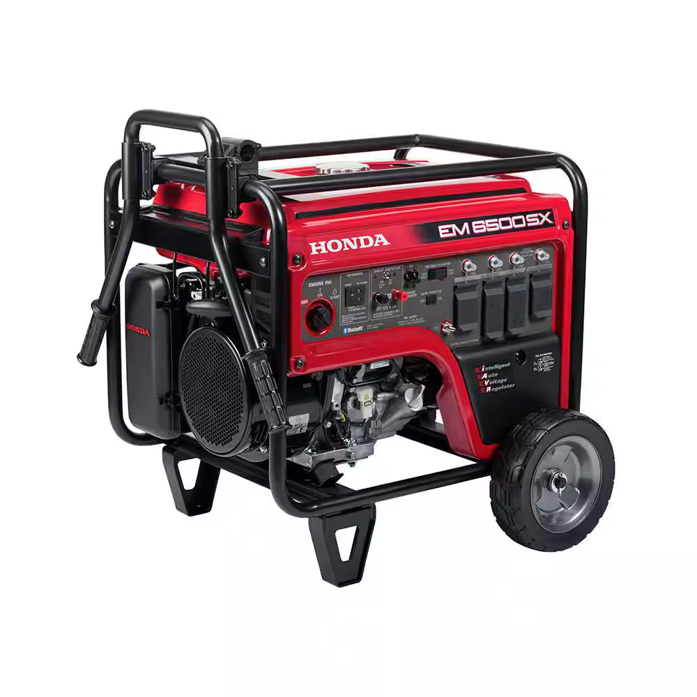 7000/5500-Watt Electric and Recoil Start Gasoline Portable Generator with Bluetooth, CO‑MINDER, Wheel and Handle Kit