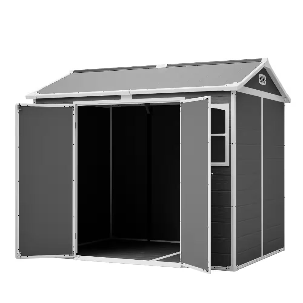 8X6 Ft Plastic Utility Shed with Lockable Door, Ventilation , Waterproof Design for Garden,Coverage Area- 46 Sq.Ft