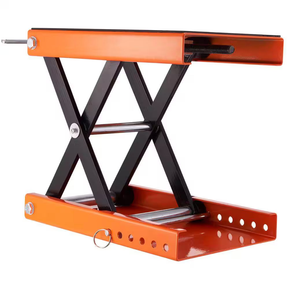 Motorcycle Lift 1100 Lbs. Motorcycle Scissor Lift Jack with Wide Deck and Safety Pin 3.7 In.-13.8 In. Hoist Crank Stand