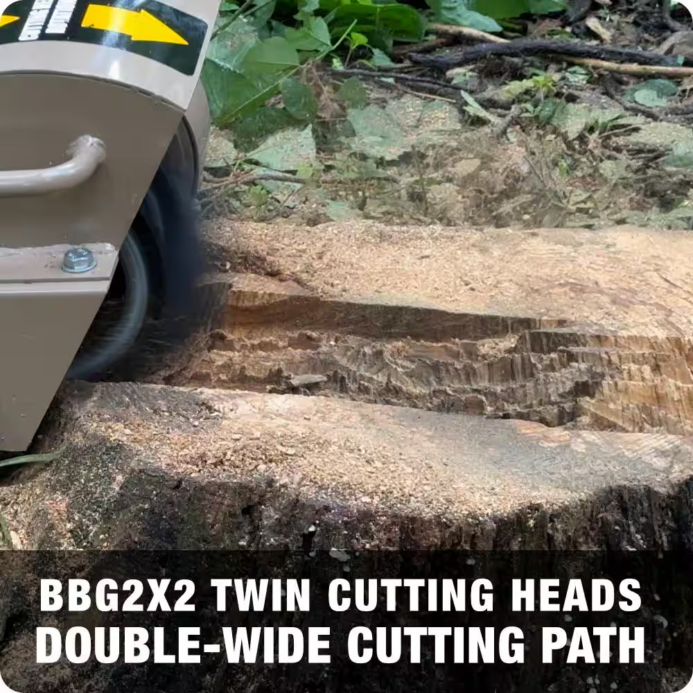 Double down Cutter 12 In. 15-HP Gas Powered Stump Grinder with High Torque Rato Electric Start Engine