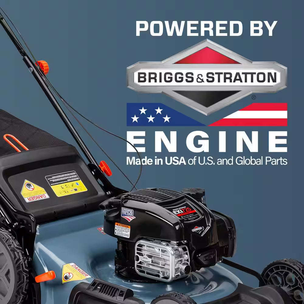 22 In. 163Cc 4-Cycle Briggs & Stratton Engine Gas Self-Propelled Lawn Mower with 3-In-1 Mulching Bagging Side Discharge