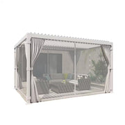 12 Ft. X 12 Ft. Outdoor Louvered Pergola with Adjustable Aluminum Rainproof Roof, White
