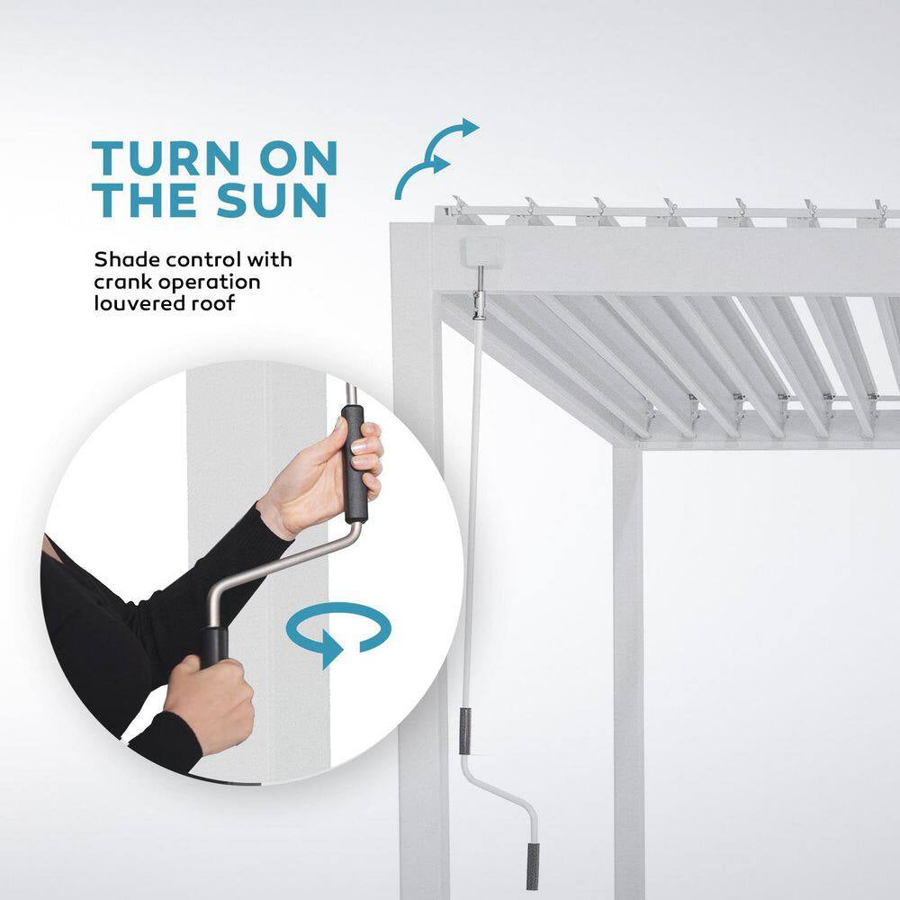 111S 10 Ft. X 10 Ft. Aluminum Pergola with Louvered Roof