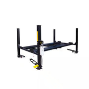 Storage 4-Post Car Lift 9,000 Lbs. Extended Length/Height - with Poly Casters, Drip Trays, Jack Tray