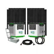 3600W Output/7200W Peak Push-Button Start 6144Wh Solar Generator Kit, with 4-Piece 440W Solar Panels and Transfer Kit