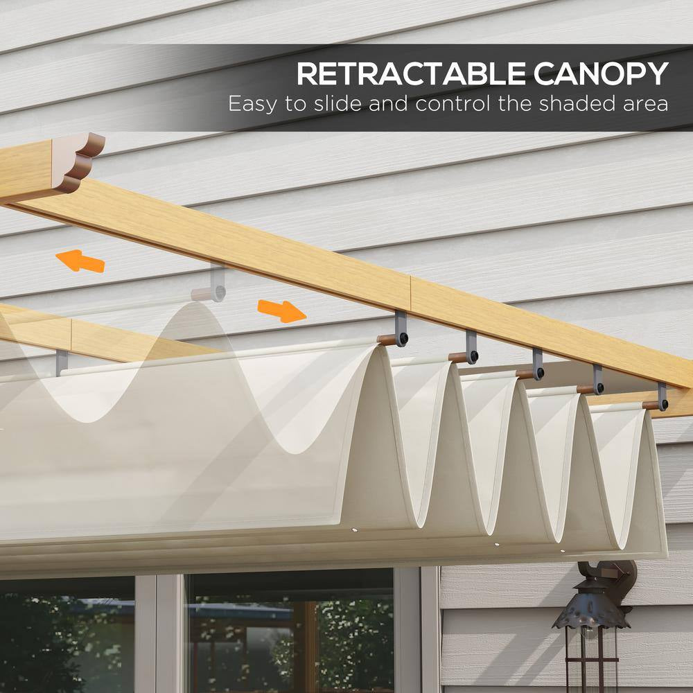 10 Ft. X 13 Ft. Cream White Aluminum, Polyester Pergola