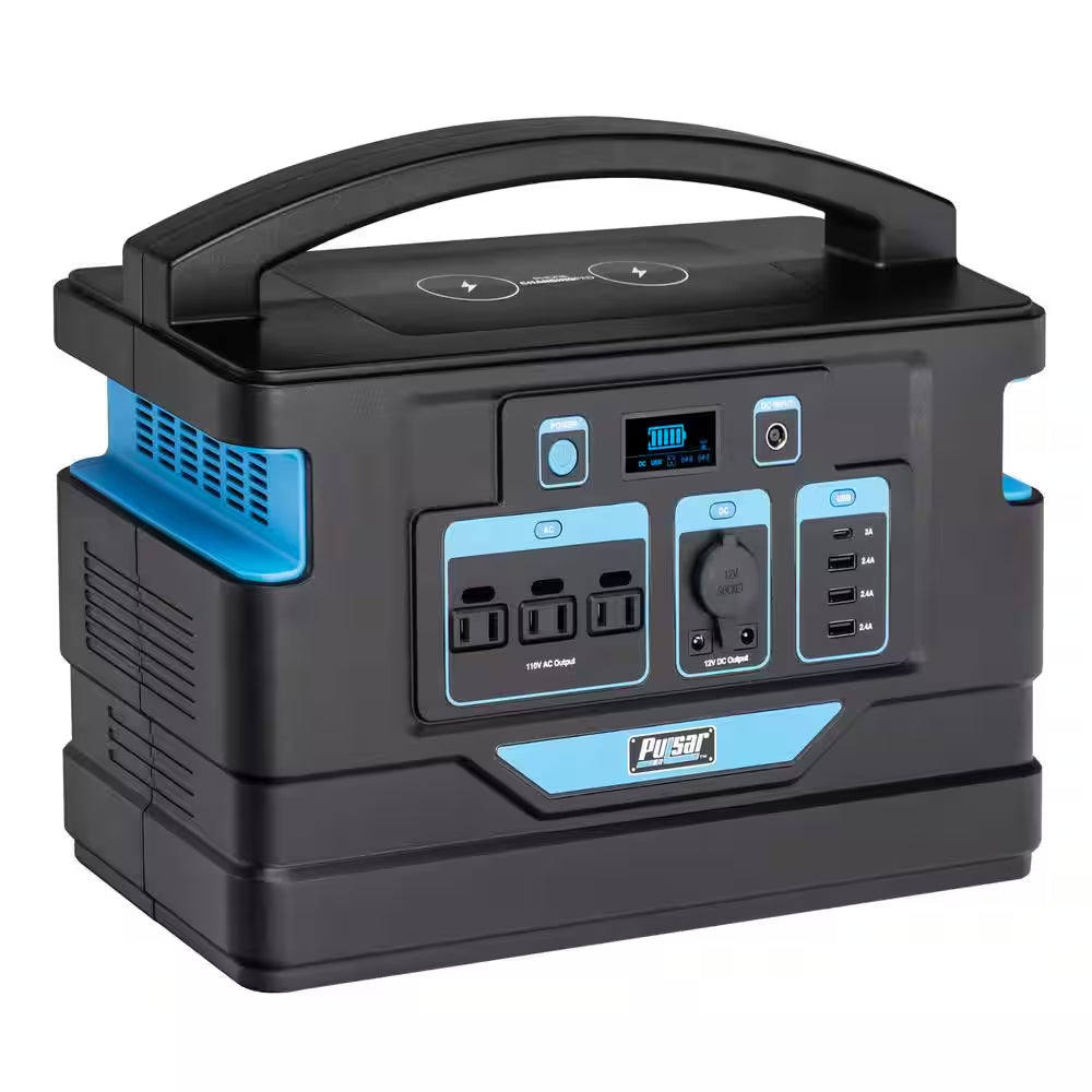 1000-Watt Quiet Portable Power Station with Push Button Start Battery Generator for Outdoors, Home, and Solar Charging