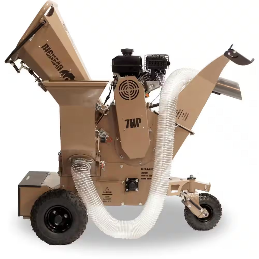 Tornadic 3 In. 7 HP Gas Powered Commercial Chipper Shredder, Self Feeding, with Vacuum and Electric Start